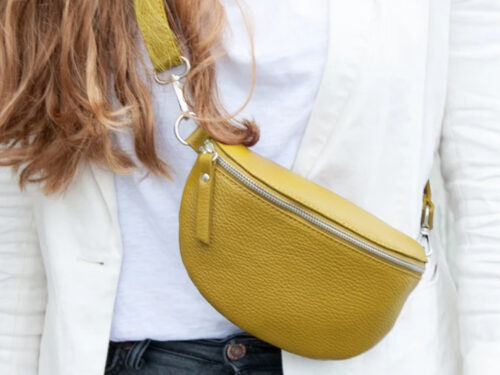 Leather Sling/Bum bag mustard