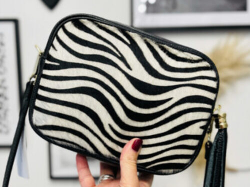 Zebra  Print Leather, Crossbody bag