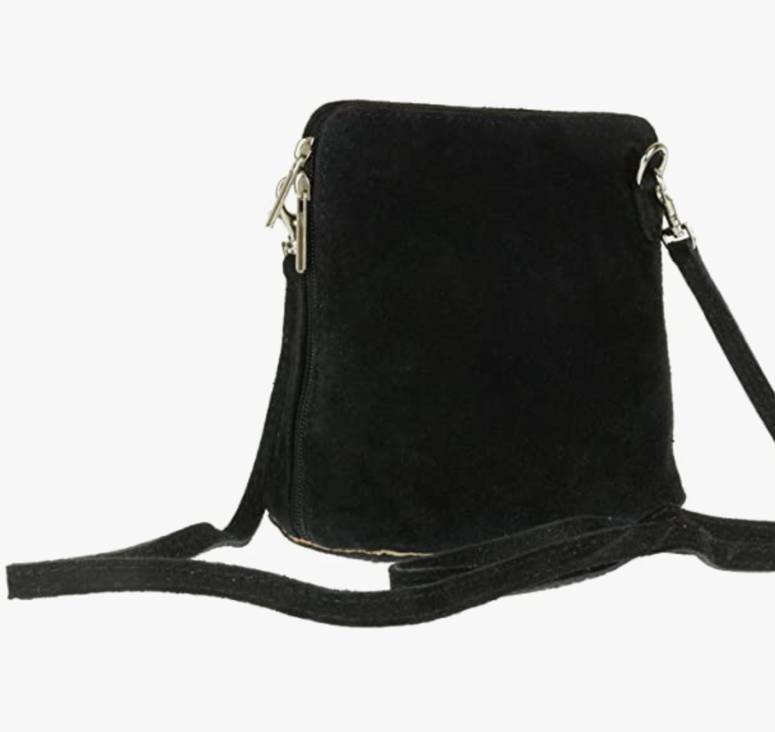 Black suede vera Pelle crossbody bag Niche Handbags & Luggage